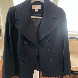 MICHAEL Michael Kors Black Pea Coat - Size S
